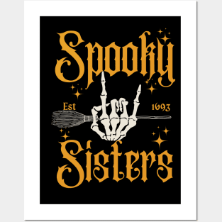 Spooky Sisters Group Matching Girlfriends or Sisters Halloween Witches Posters and Art